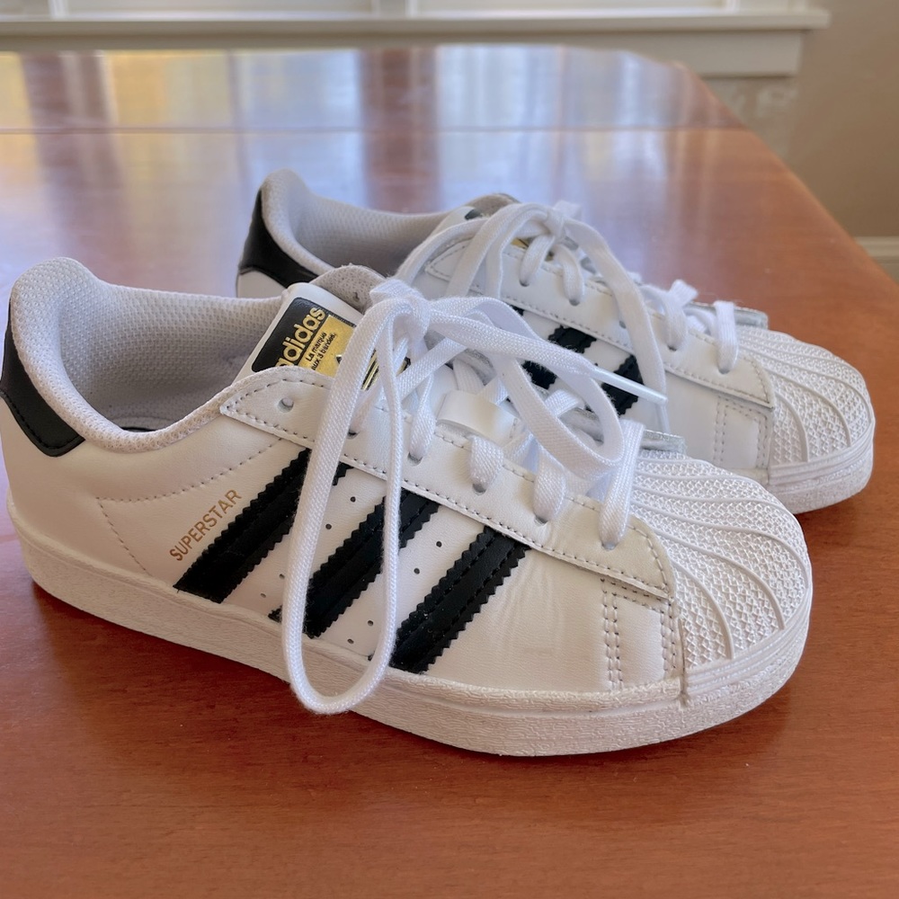 Adidas Classic Original Superstar Sneaker, kids, size 13K. Worn once, like new.